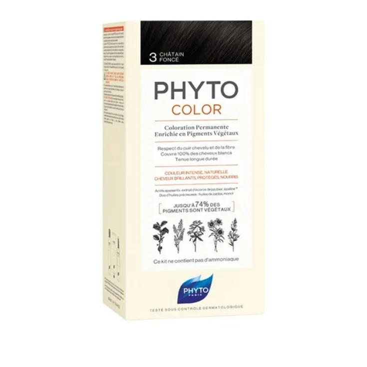 Phyto Phytocolor 3 Castano Scuro Colorazione Permanente Capelli
