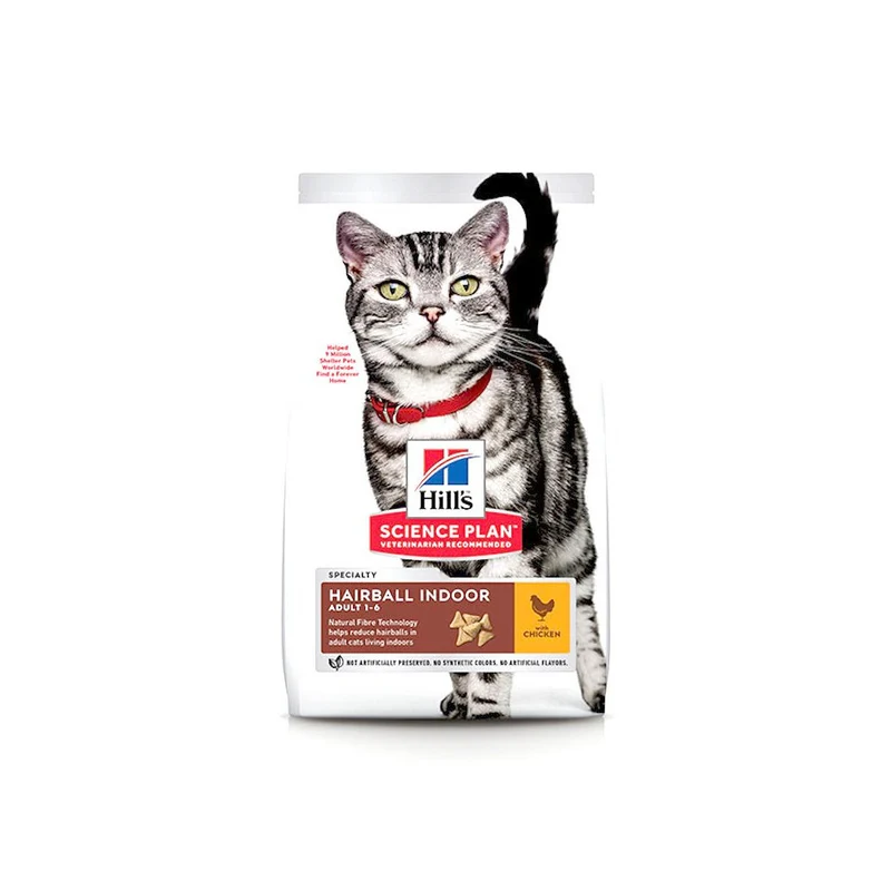Hill's Science Plan Adult Hairball Indoor Alimento per Gatti al Pollo 1,5kg