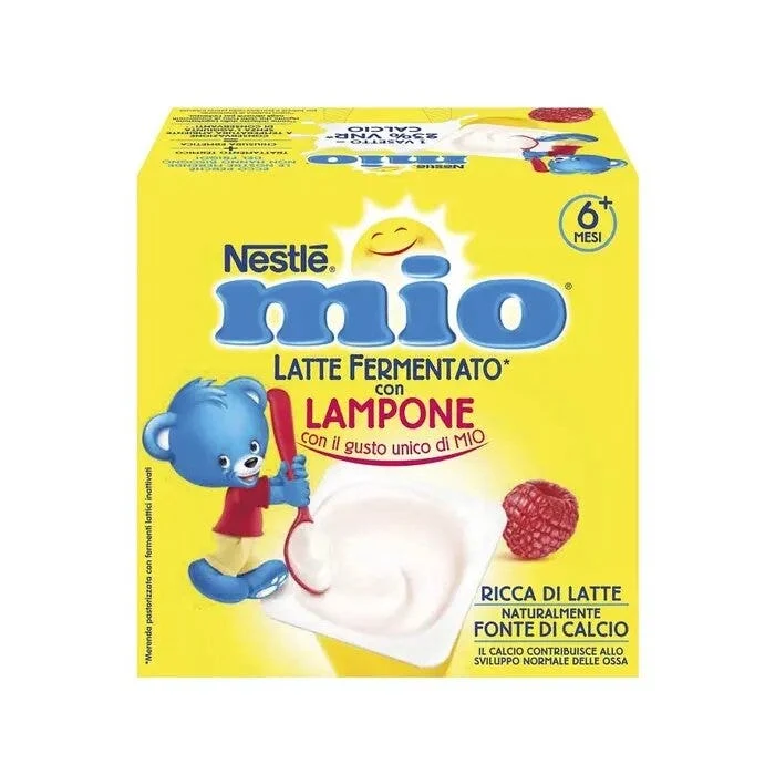 Nestlé Mio Merenda Latte Fermentato Lampone 4 Vasetti Da 100g