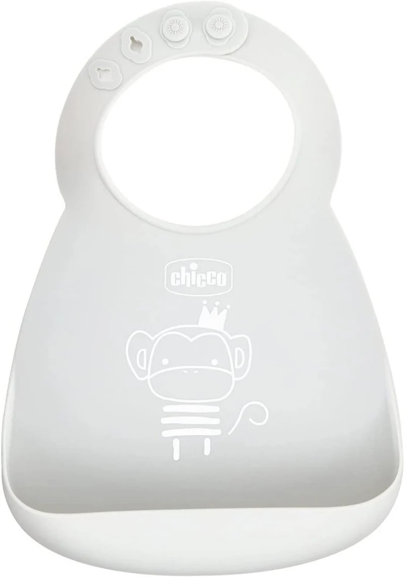 Chicco Bavaglina Silicone Easy Roll Colore Neutro 6Mesi+