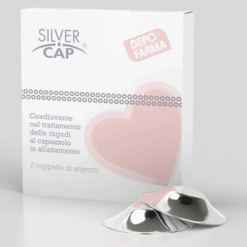 SILVER CAP COPPETTE IN ARGENTO COPRI CAPEZZOLI PER ALLATTAMENTO 2 PEZZI