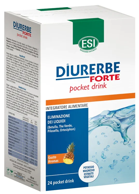 ESI DIURERBE FORTE DRENANTE ANANAS 24 POCKET DRINK DA 20 ML