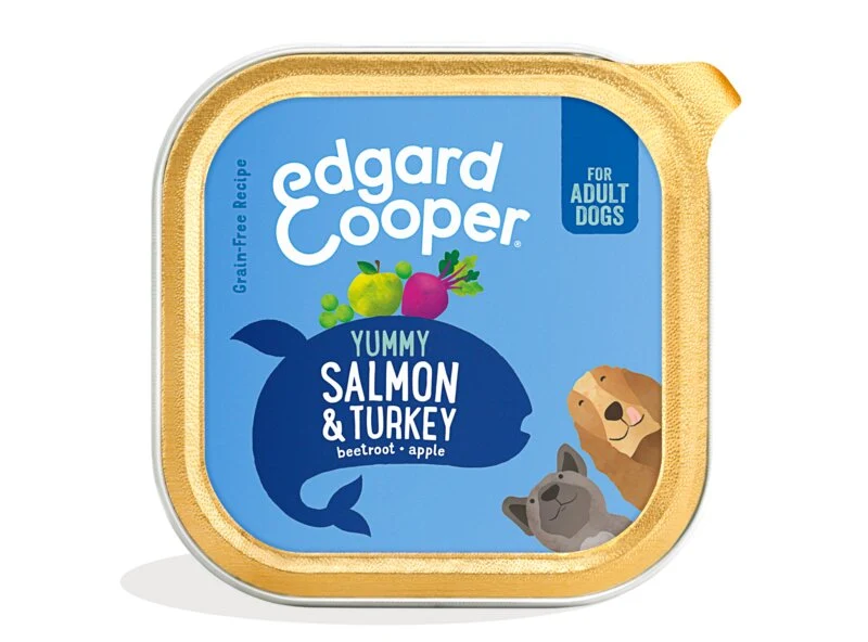 Edgard & Cooper Adult Salmone E Tacchino Allevato A Terra Senza Cereali Cibo Umido per Cani 150g