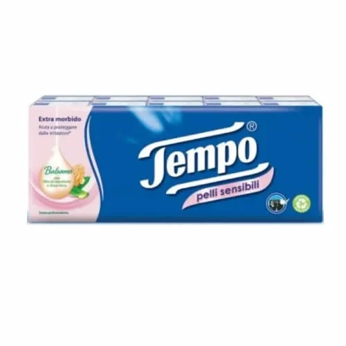 TEMPO FAZZOLETTI PELLI SENSIBILI 10X9 PEZZI