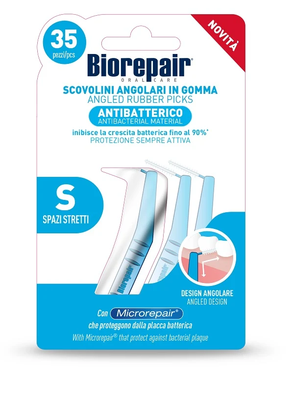 BIOREPAIR ORAL CARE ANTIBATTERICO SCOVOLINI MONOUSO IN GOMMA SPAZI STRETTI 40 PEZZI