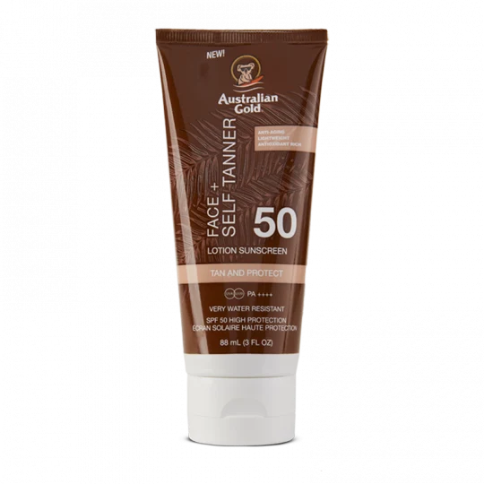 Australian Gold Face+ Self Tanner SPF50 Protezione Solare Viso 88ml