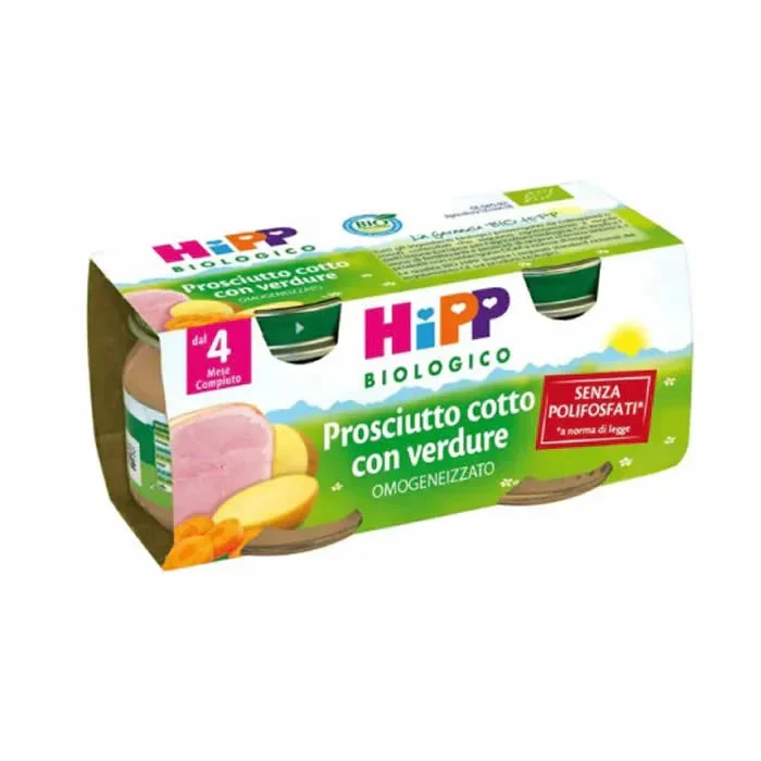 HIPP BIO OMOGENEIZZATO PROSCIUTTO CON VERDURE 2 PEZZI DA 80 G