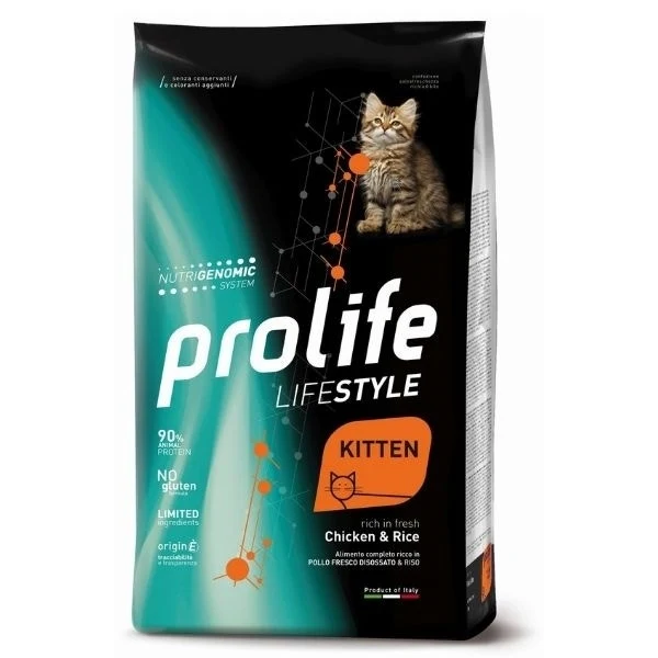 Prolife Lifestyle Pollo Fresco Disossato E Riso Cibo Secco Per Gattini Sacco 1,5kg