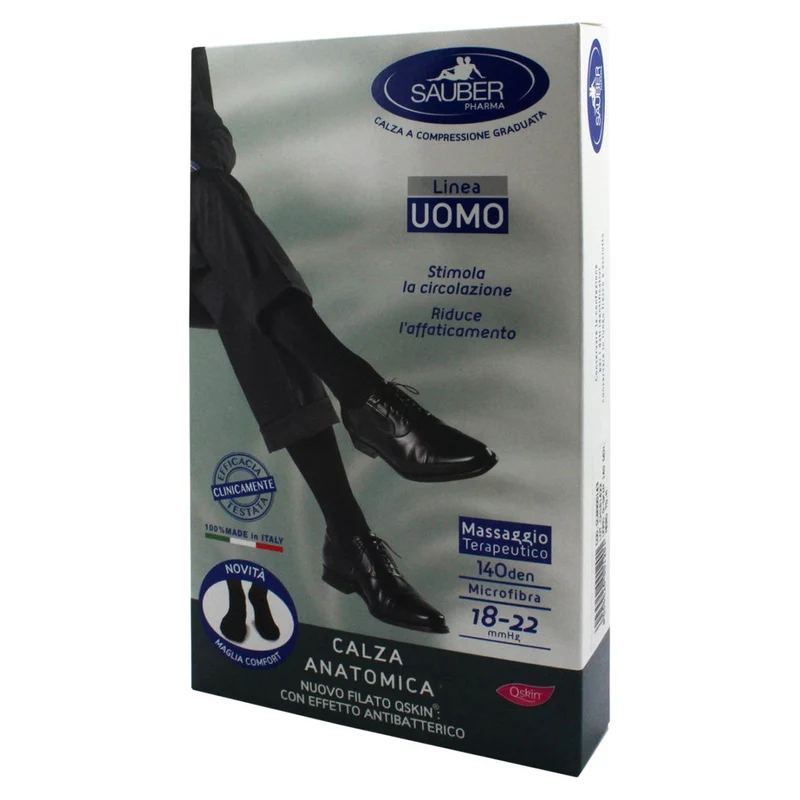 Sauber uomo Q - Skin M nero 140 DEN calze contenitive