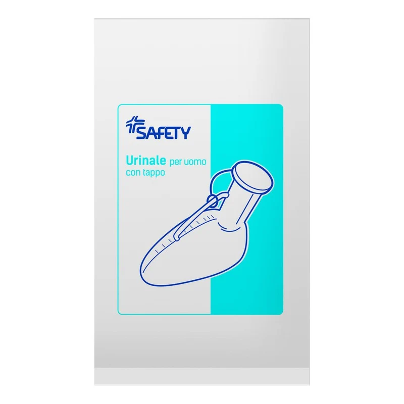 Urinale plastica con tappo urologico monouso