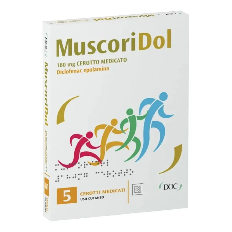 Muscoridol 5 Cerotti Medicati Dolore Muscolare 180 mg