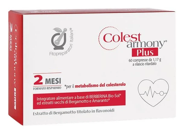 Fitopreparatori italiani colestarmony plus 60 compresse senza glutine naturalmente privo di lattosio