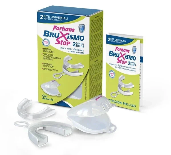 BITE UNIVERSALI AUTOMODELLANTI BRUXISMO STOP FORHANS 2 PEZZI