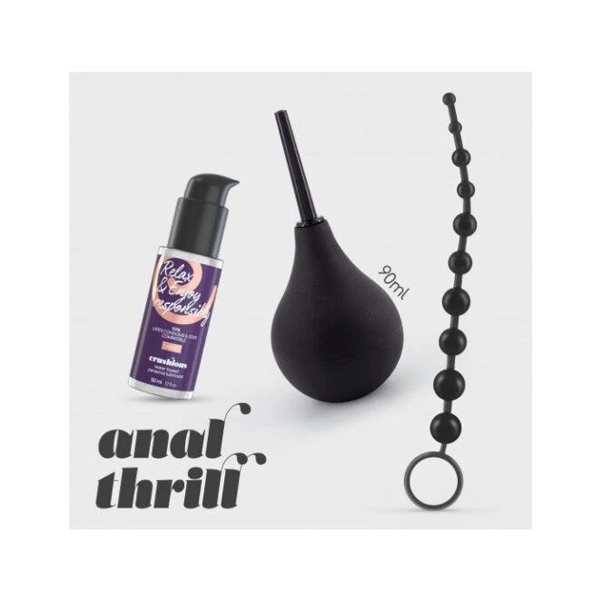 Crushious Anal Thrill Doccia Anale 90ml + Lubrificante 50ml + Catena Anale 10 Perle