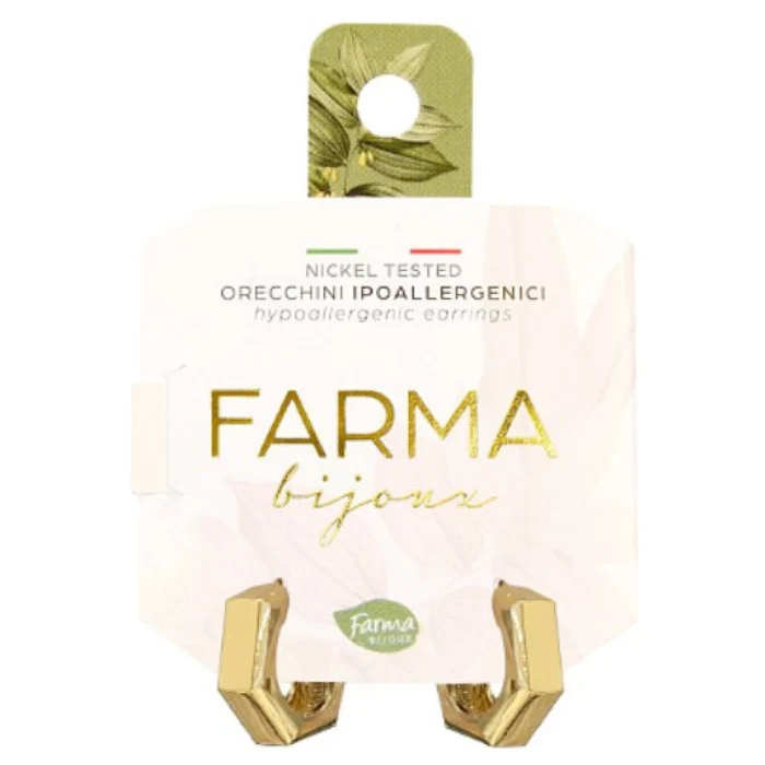 Farma Bijoux Orecchini Cerchio Ottagono Gold