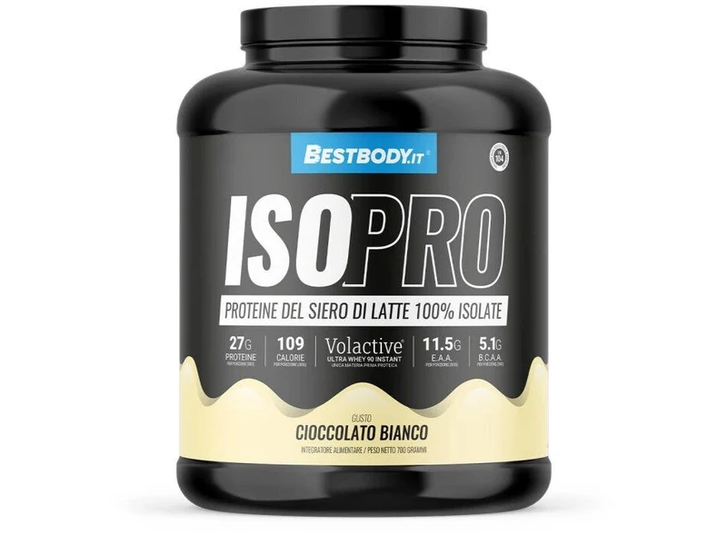Bestbody IsoPro Volactive Proteine del Latte 100% Isolate Gusto Cioccolato Bianco 700g