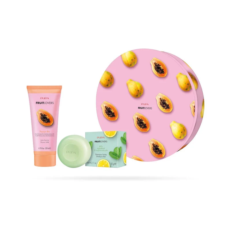 Pupa Fruit Lovers Kit 2 002 Papaya Latte Doccia 200ml + Shampoo Solido 60g