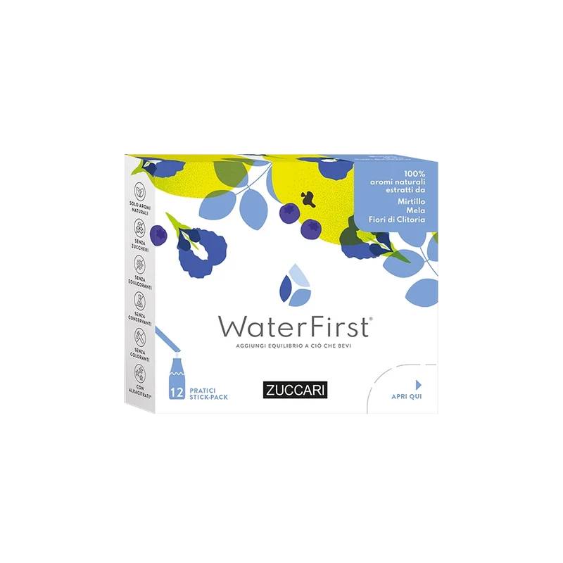 Zuccari WaterFirst Mirtillo, Mela, Fiori di Clitoria 12 Stick