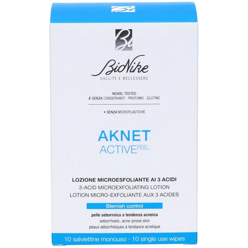 Bionike Aknet ActivePeel 10 Salviettine Monouso