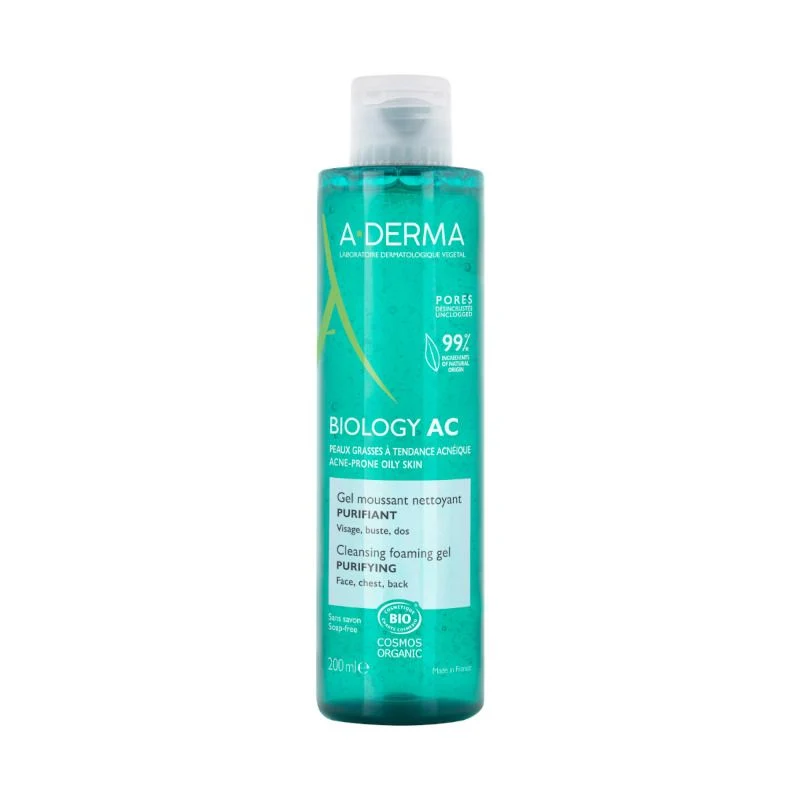A-Derma Biology AC Gel detergente schiumogeno purificante anti-imperfezioni 200ml