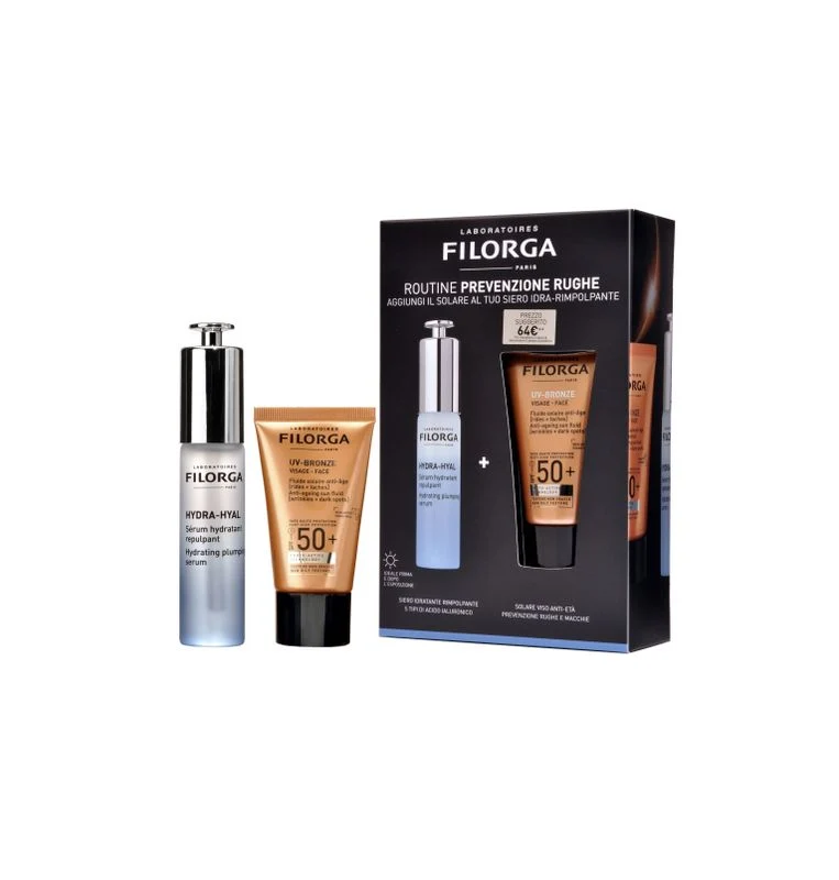 Filorga Cofanetto Bronze Anti-Età Hydra Hyal Siero 30ml + Uv-Bronze Solare SPF50+ 40ml