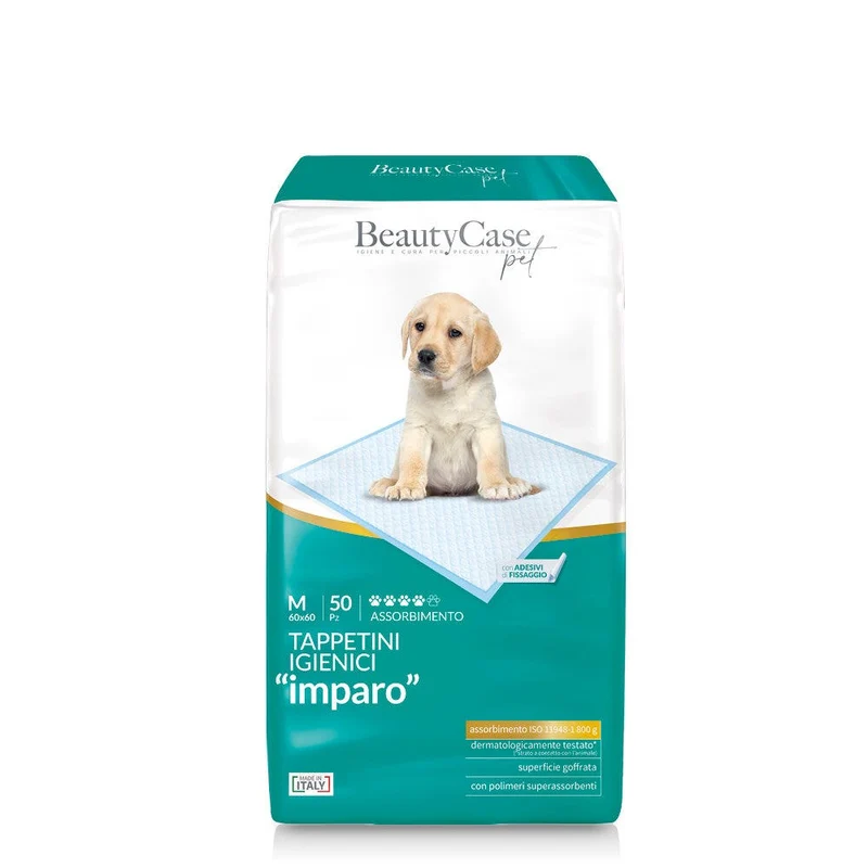 Beautycase Pet Tappettini Imparo 4 Zampine 60x60cm Busta 50 Pezzi