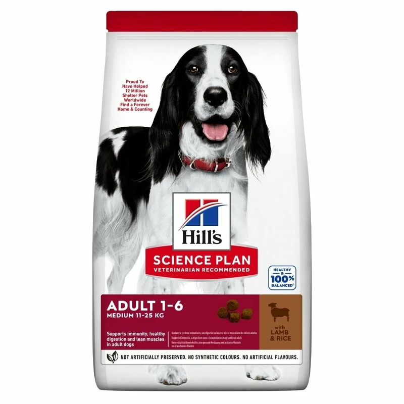 Hill's Science Plan Medium Adult Cibo Secco Con Agnello E Riso Cani Adultu Taglia Media Sacco 12kg