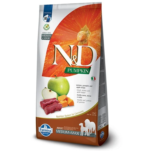 Farmina N&D Pumpkin Cibo Secco Cervo Zucca E Mela Per Cani Adulti Taglia Maxi 12kg