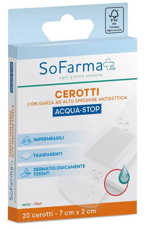 CEROTTO ACQUASTOP 7X2 CM 20 PEZZI SOFARMAPIU'