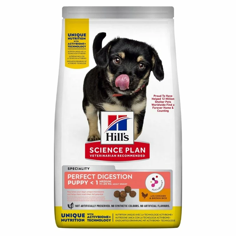 Hill's Science Plan Perfect Digestion Medium Puppy Cibo Secco Con Pollo E Riso Integrale Per Cucciol
