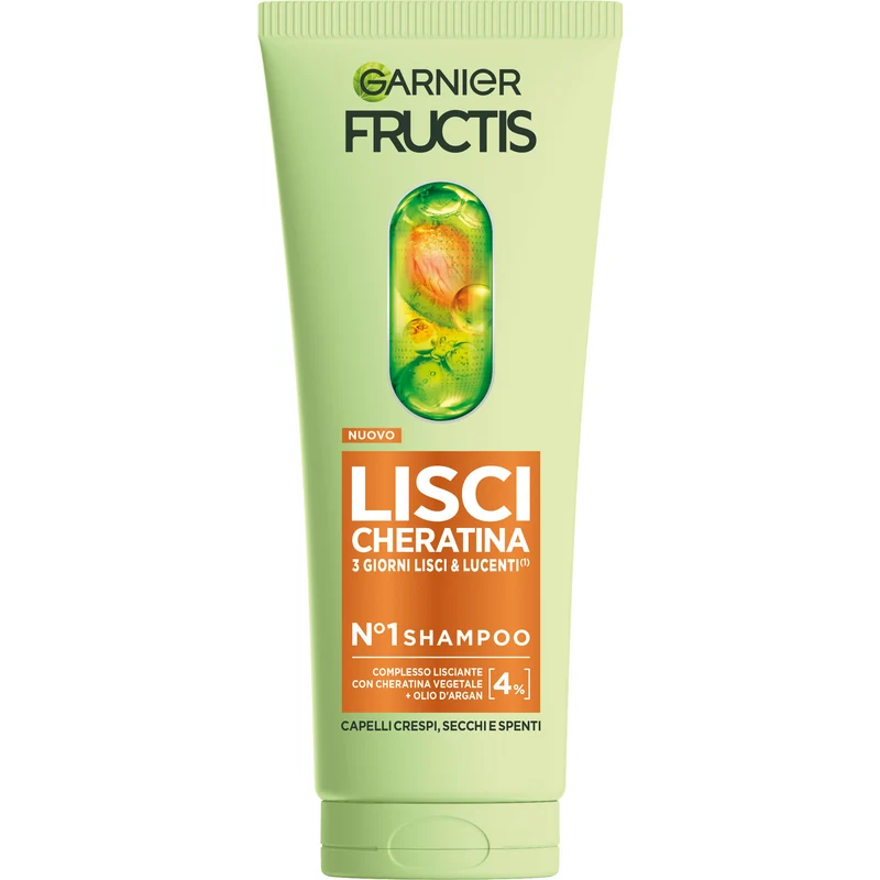 Fructis Lisci Cheratina - Shampoo per capelli lisci &lucenti a lungo