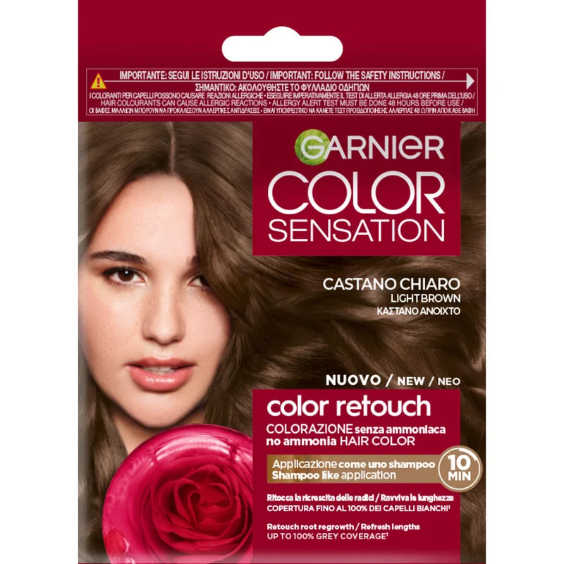 Garnier Color Sensation Retouch Castano Chiaro, ritocco radici o ravviva lunghezze, senza ammoniaca