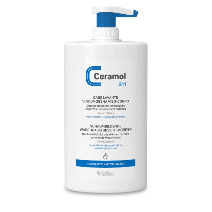 Ceramol Base Lavante Schiumogena Viso Corpo Per Pelle Sensibile e Intollerante 400ml