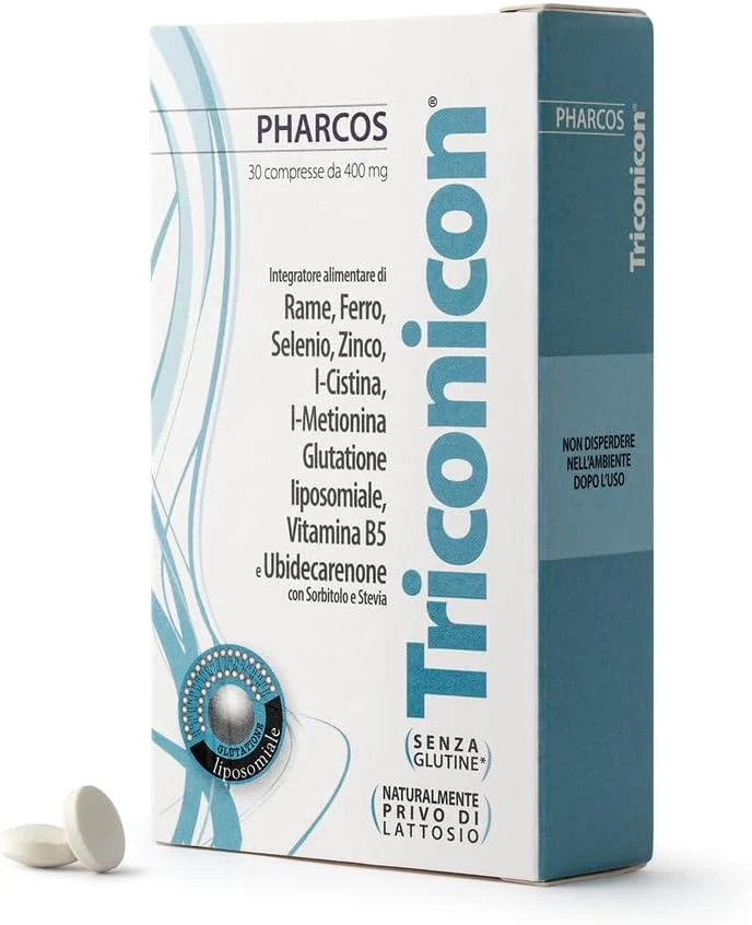 PHARCOS Triconicon 30 compresse - Integratore alimentare per la caduta dei capelli stagionale e la fragilità ungueale