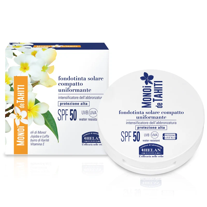 Monoi de tahiti Fondotinta solare Compatto uniformante spf50+ colore Maitai/Scuro
