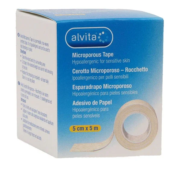 CEROTTO MICROPOROSO IN ROCCHETTO ALVITA IPOALLERGENICO PER PELLI SENSIBILI 5X500CM