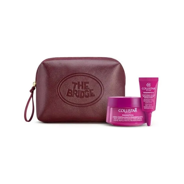 Collistar Kit Magnifica Crema Viso Collo 50ml+Contorno Occhi Riparatore 5ml+Beauty-Bag The Bridge