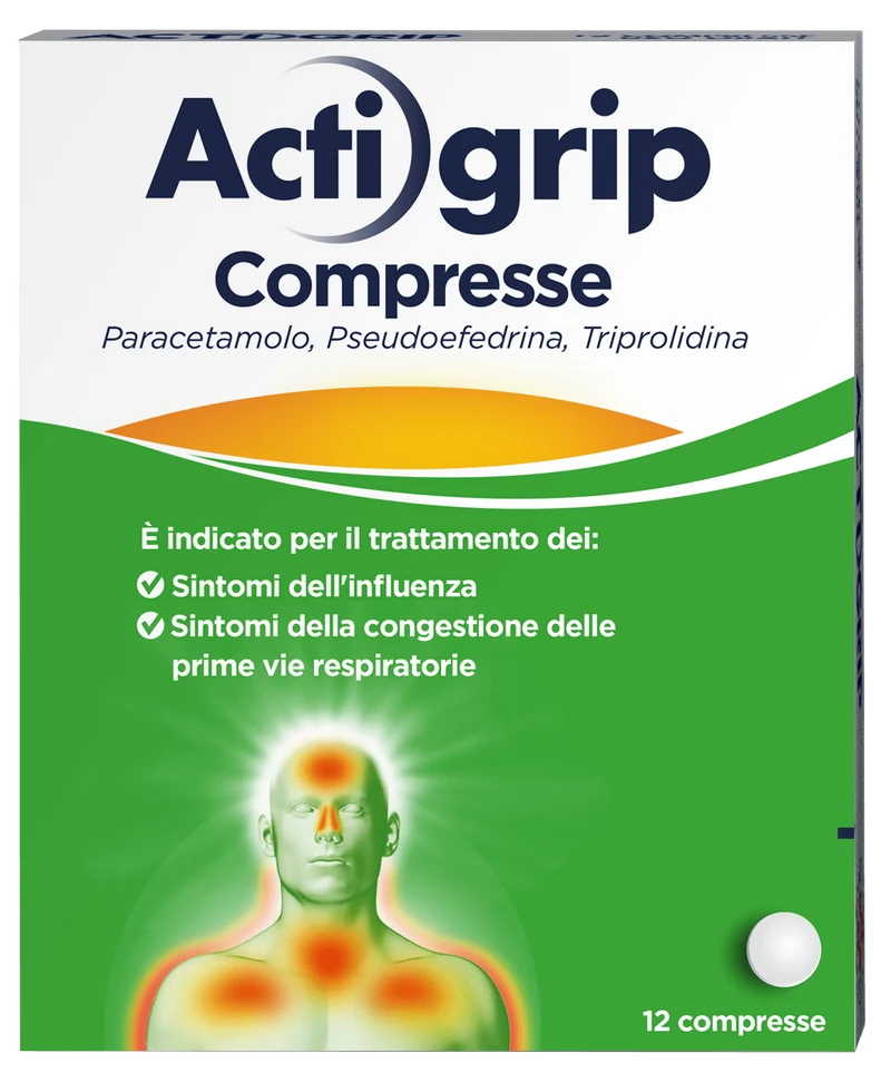 Actigrip 2,5 mg/ 60 mg/ 500 mg compresse