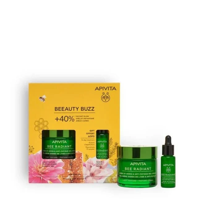 Apivita Set Bee Radiant Crema Gel Leggera 50ml + Siero 10ml
