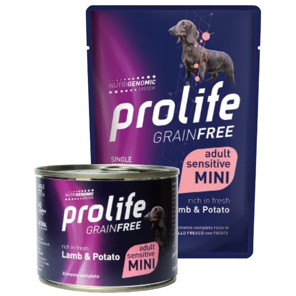 Prolife Grain Free Agnello Fresco Con Patate Cibo Umido Per Cani Adulti Taglia Mini Bustina 100g