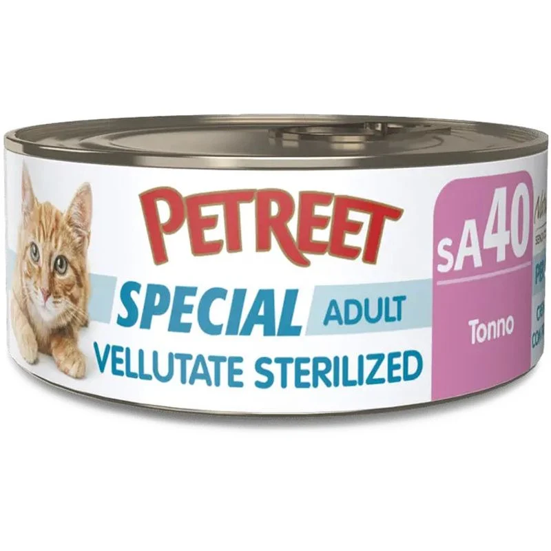 Petreet Vellutate Tonno Cibo Umido Gatto Sterilizzato Barattolo 70g