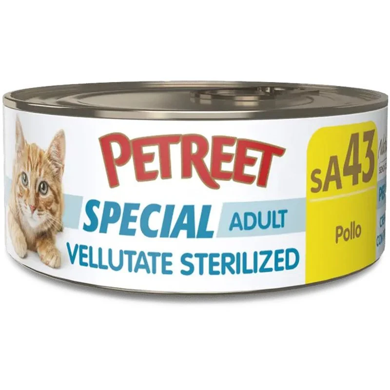 Petreet Vellutate Pollo Cibo Umido Gatto Sterilizzato Barattolo 70g