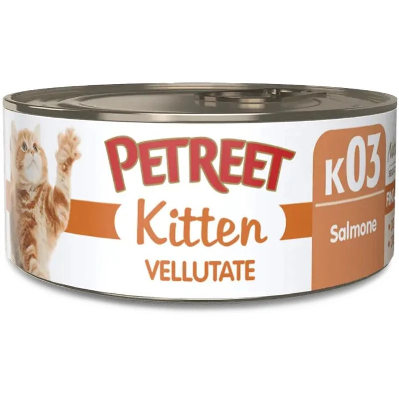 Petreet Vellutate Salmone Cibo Umido Gattino Barattolo 60g
