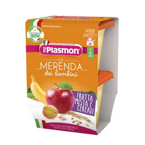 PLASMON LA MERENDA DEI BAMBINI MERENDE FRUTTA CEREALI ASETTICO 2 X 120 G