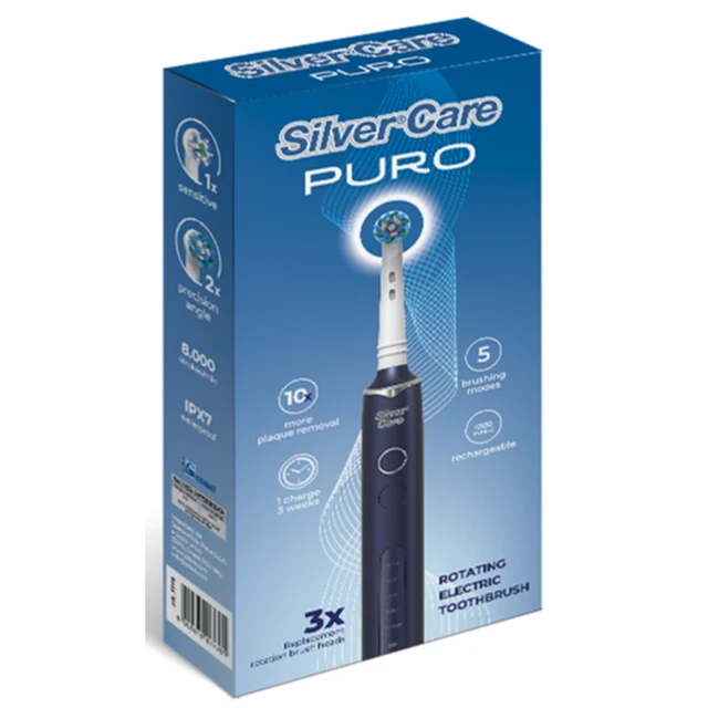 Silver Care Spazzolino Elettrico Puro +3 Testine