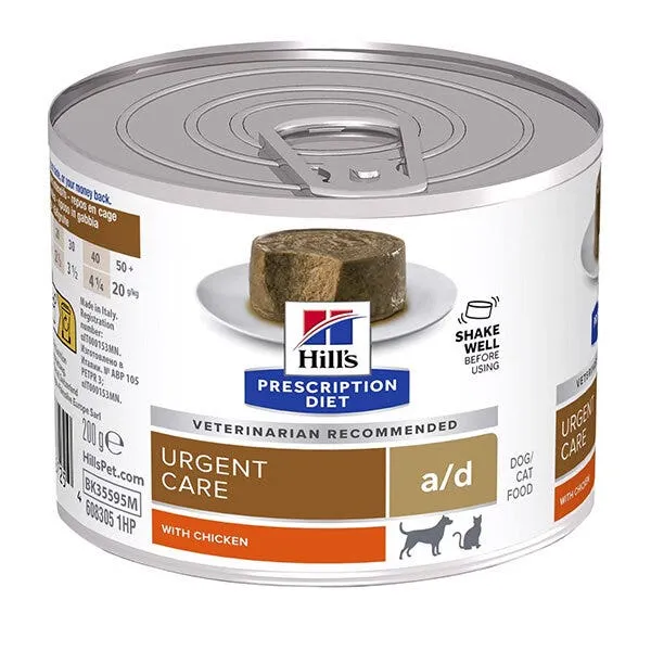 Hill's Pet Prescription Diet A/D Urgent Care con Pollo Cibo Umido Cane Gatto 200g