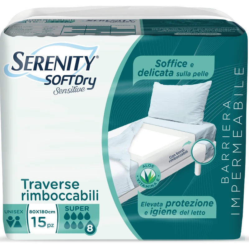 Serenity Soft Dry Sensitive Traversa Assorbente Super 80x180 15 Pezzi