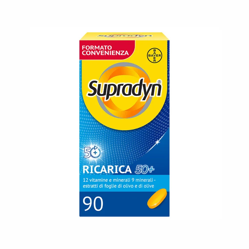 Supradyn Ricarica 50+ Integratore Vitamine e Minerali con Antiossidanti 90 Compresse Rivestite