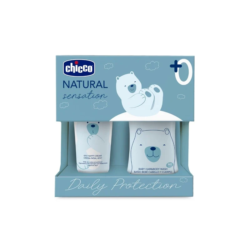Chicco Natural Sensation Set Detergente Corpo&Capelli 200ml + Pasta Lenitiva 4In1 100ml