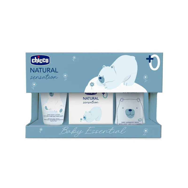 Chicco Natural Sensation Set Detergente Corpo&Capelli 200ml + Crema Corpo 150ml + Acqua Profumata 100ml